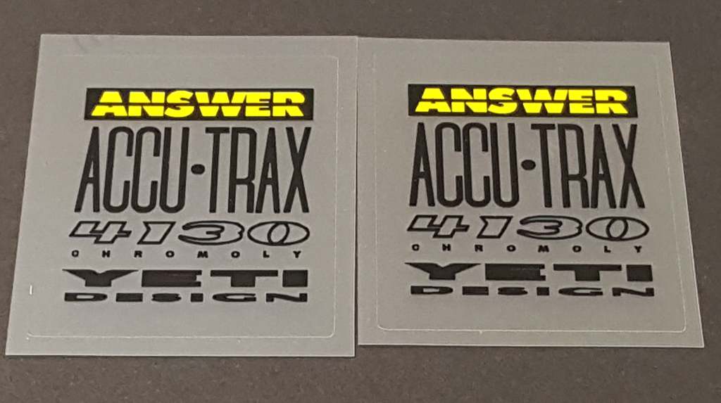 Accutrax Fork decals - H Lloyd Cycles