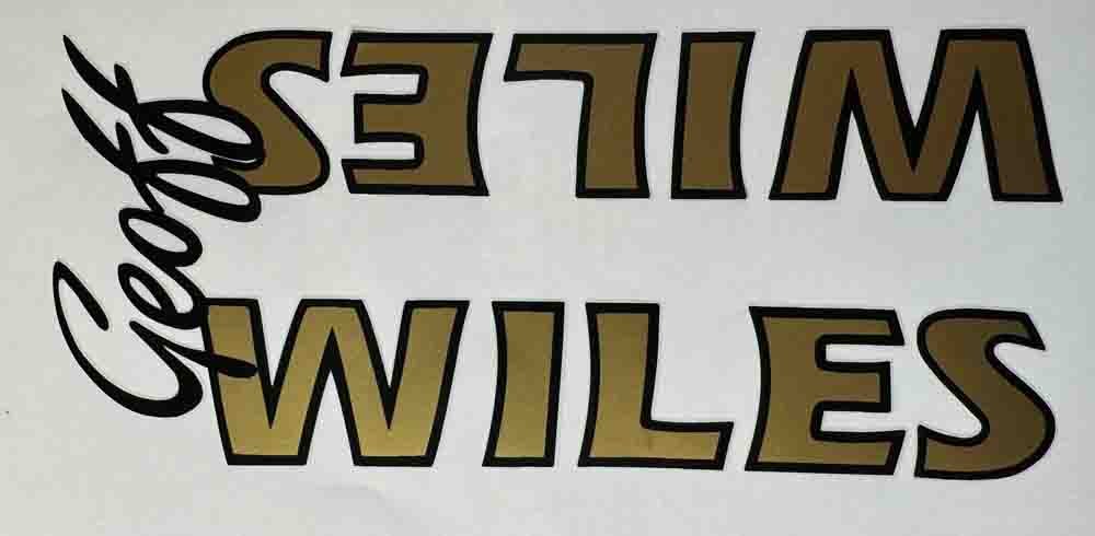 Geoff Wiles seat tube decal - H Lloyd Cycles