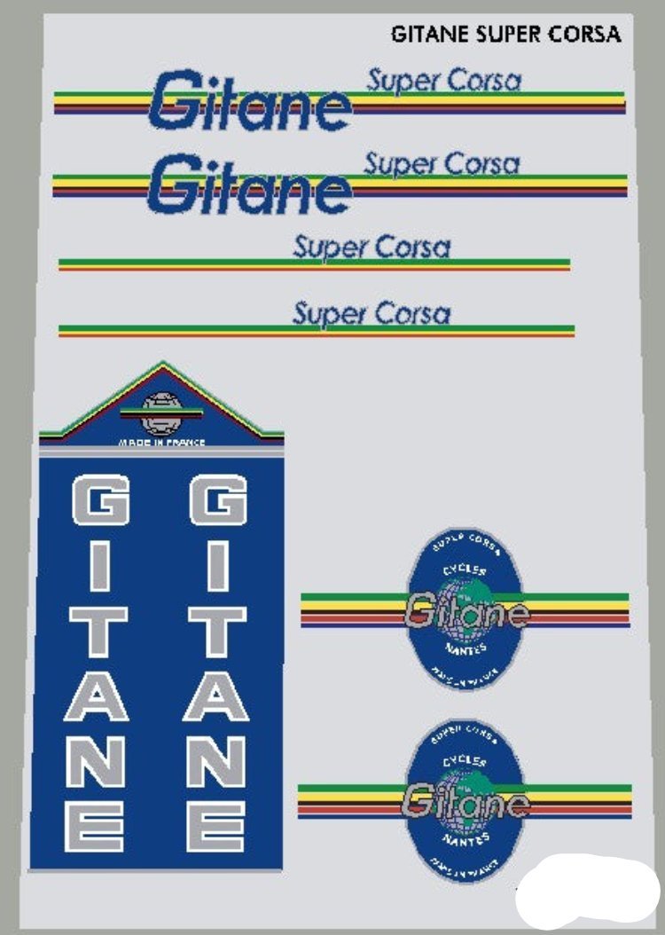 Gitane Decal set Super Corsa - H Lloyd Cycles