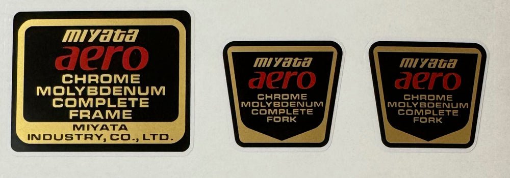 Miyata Aero frame and forks decals - H Lloyd Cycles