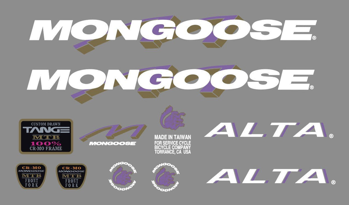 Mongoose Alta Decal set - H Lloyd Cycles