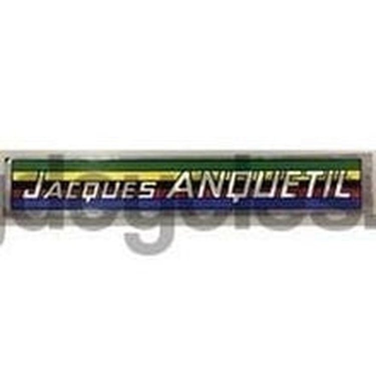ANQUETIL metalised down - tube panel with rainbow band background. - H Lloyd Cycles