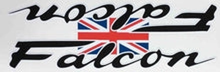 FALCON double downtube decal with union jack joining the two logos. - H Lloyd Cycles