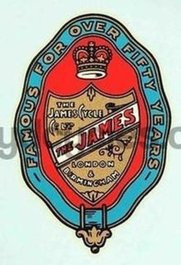 JAMES garter/shield head/seat transfer. - H Lloyd Cycles