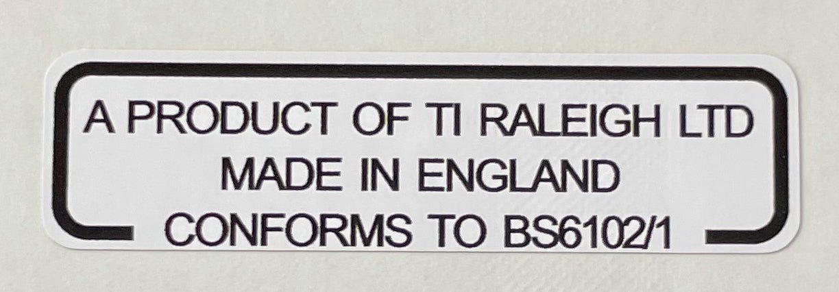 Product of TI Raleigh Decal - H Lloyd Cycles