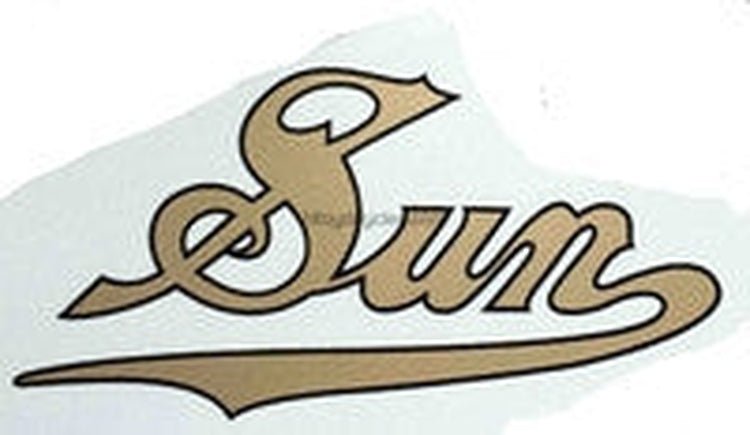 SUN gold script with black edge - H Lloyd Cycles