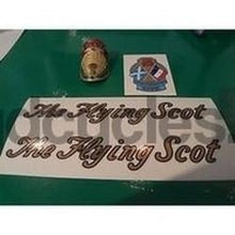 Vintage FLYING SCOT decals AND METAL HEAD BADGE