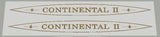 Schwinn Continental / Continental II Oval Top Tube Decals
