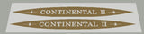 Schwinn Continental / Continental II Oval Top Tube Decals