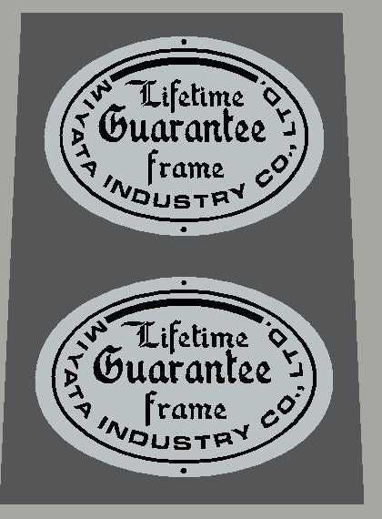 Miyata Lifetime Guarntee sticker x 2