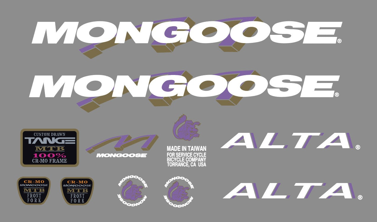 Mongoose Alta Decal set