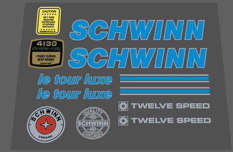 Schwinn 1983 Le Tour Luxe decal set