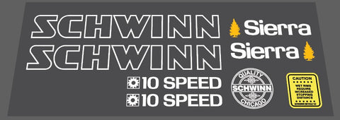 Schwinn Sierra 1983 decal set