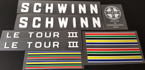 Schwinn Le Tour III Decal Set