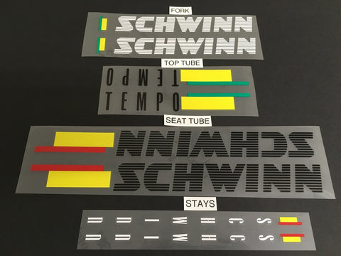 Schwinn Tempo decal set