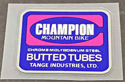 Tange Champion mountain bike frame decal