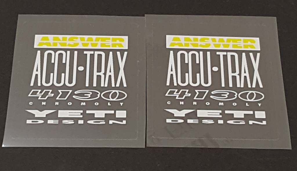 Accutrax Fork decals - H Lloyd Cycles