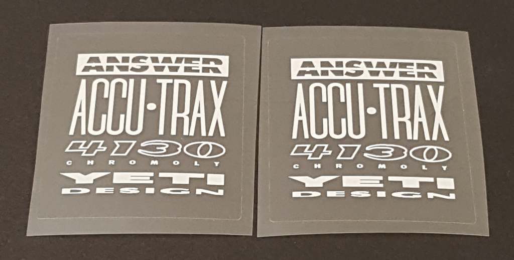 Accutrax Fork decals - H Lloyd Cycles