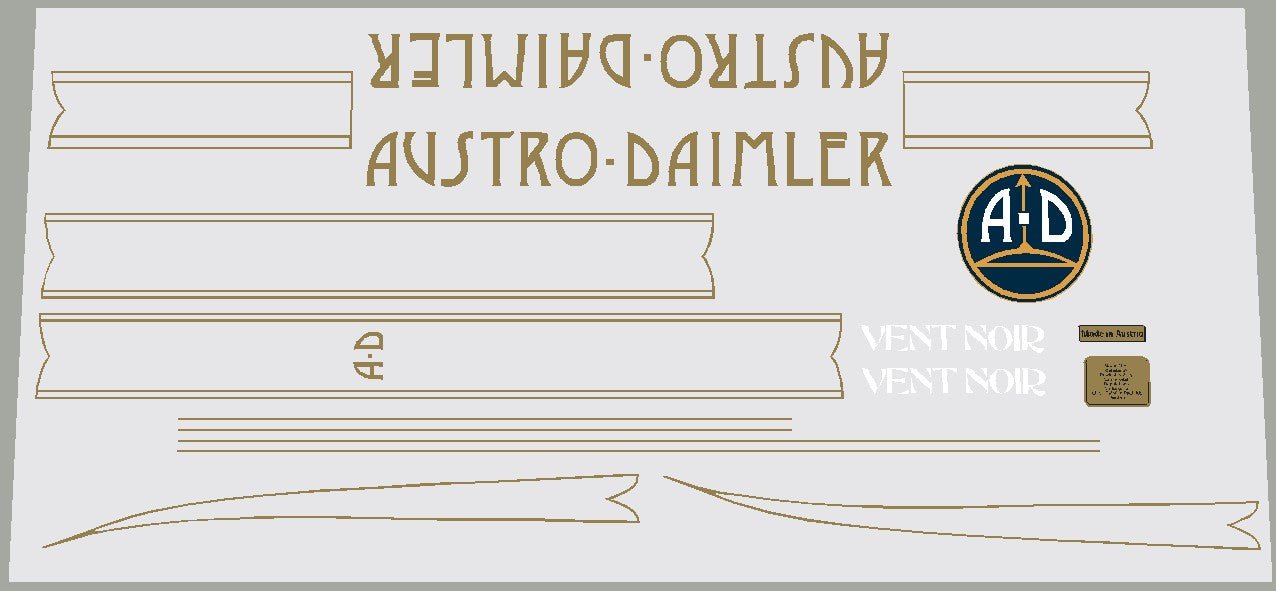 Austro - Damler Vent Noir decal set - H Lloyd Cycles