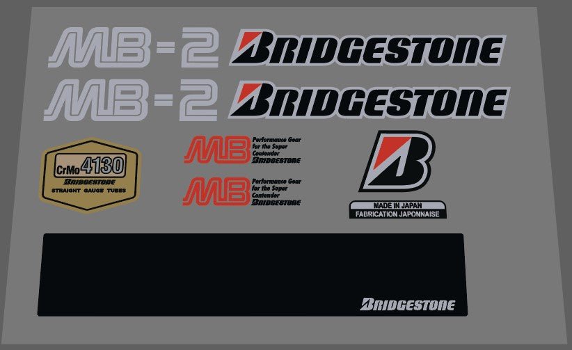 Bridgestone MB - 2 complete decal set 1985 - H Lloyd Cycles