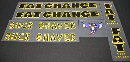 Fat Chance Buck Shaver Decal set - H Lloyd Cycles