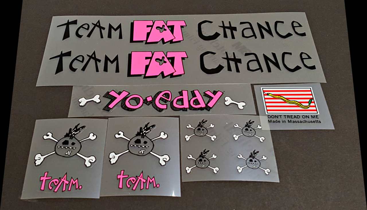 Fat Chance Y0 - Eddy decal set - H Lloyd Cycles