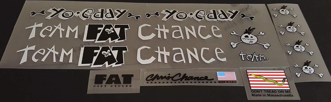 Fat Chance Y0 - Eddy decal set - H Lloyd Cycles
