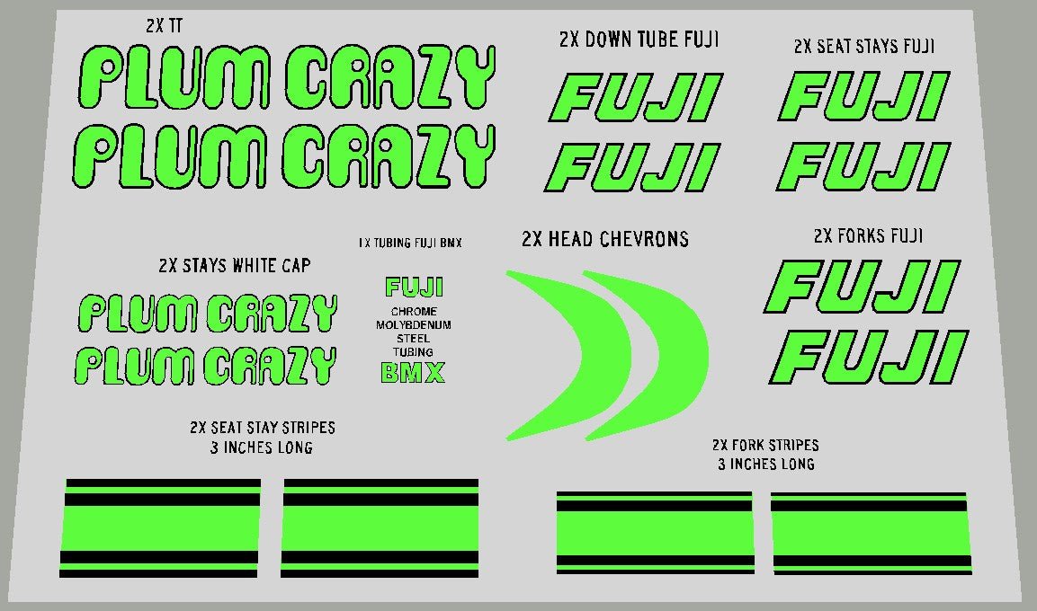 FUJI BMX Decal sets - H Lloyd Cycles