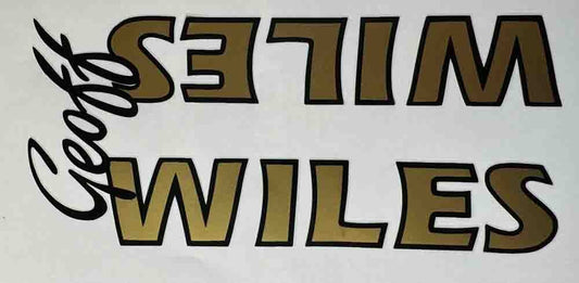 Geoff Wiles seat tube decal - H Lloyd Cycles