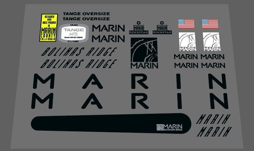Marin 1991 Bolinas Ridge decal set - H Lloyd Cycles