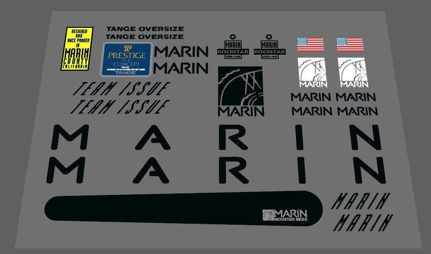 Marin 1991 Team Issue decal set - H Lloyd Cycles