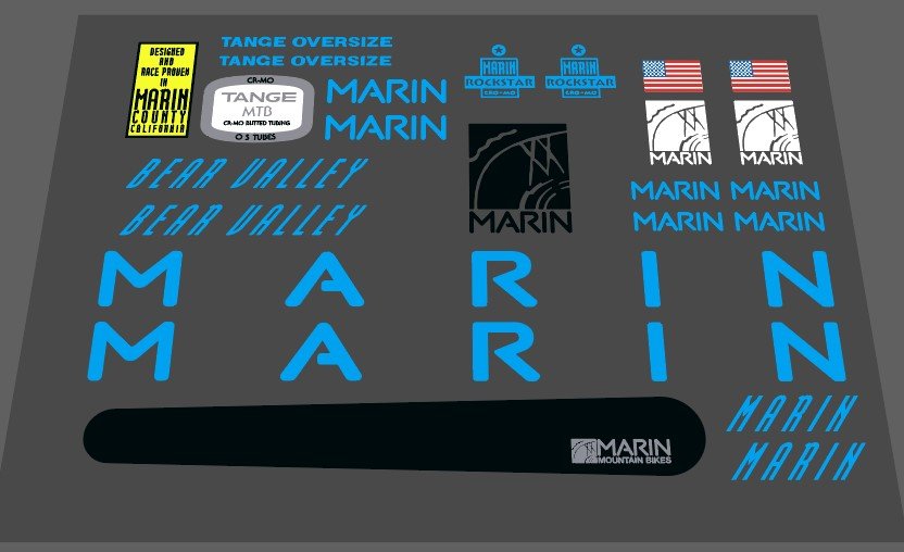Marin Bear Valley 1991 decal set - H Lloyd Cycles