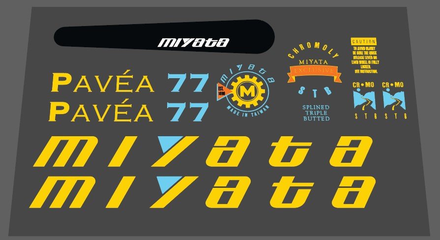 Miyata Pavea decal set - H Lloyd Cycles