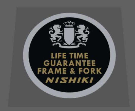 Nishiki Lifetime guarantee decal - H Lloyd Cycles
