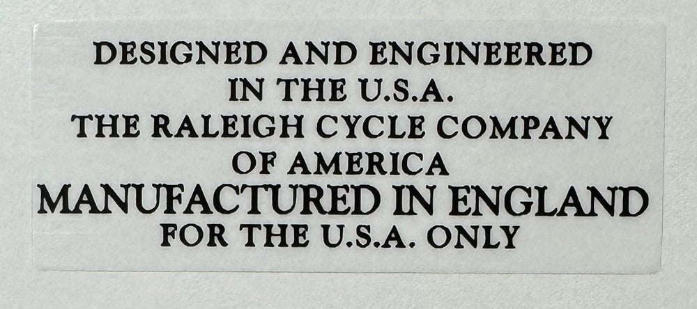 Raleigh Cycle Company of America decal - H Lloyd Cycles