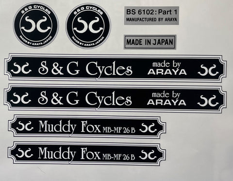 Muddy Fox S & G Cycles set MB-MF 26 B
