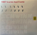 Schwinn Le Tour 1987 decal set