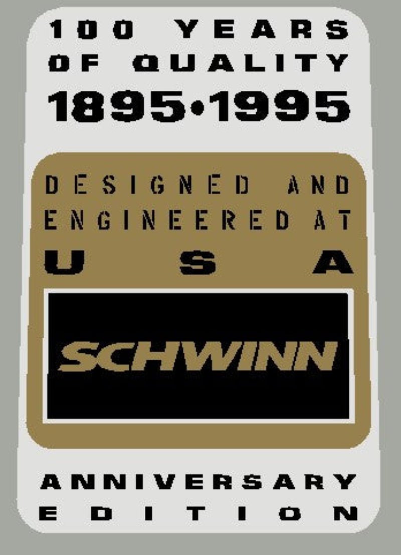 Schwinn 100 Years Seat Tube Badge Decal - H Lloyd Cycles