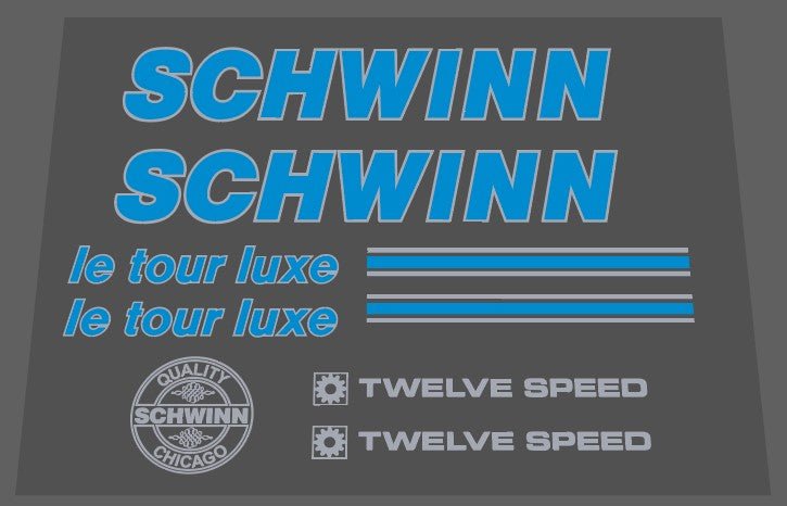 Schwinn 1983 Le Tour Luxe decal set - H Lloyd Cycles