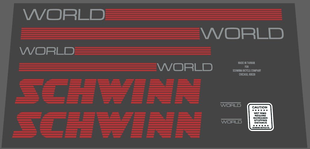 Schwinn 1987 World set - H Lloyd Cycles