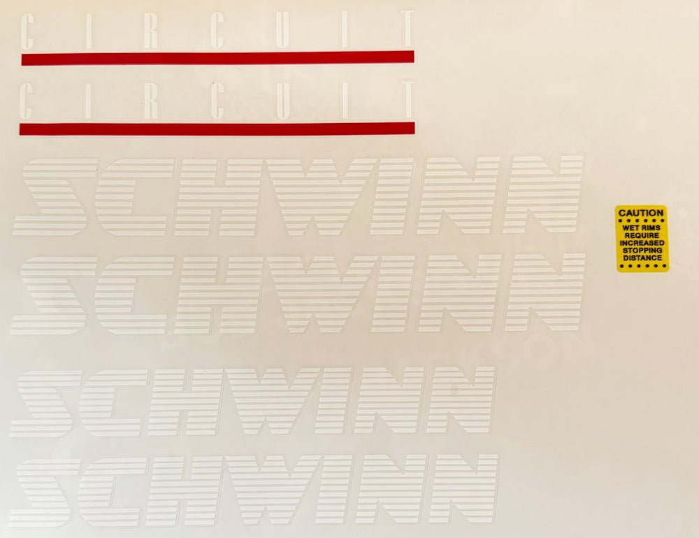 Schwinn Circuit 1986 mid season release decal set - H Lloyd Cycles