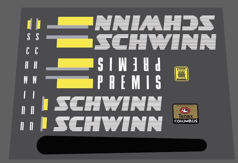 Schwinn Premis 1988 decal set - H Lloyd Cycles