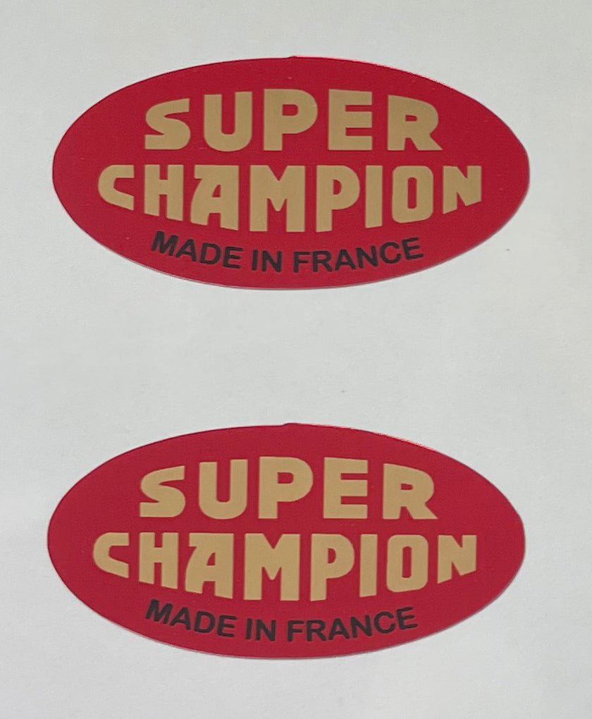 Super Champion rim decals on foil - H Lloyd Cycles