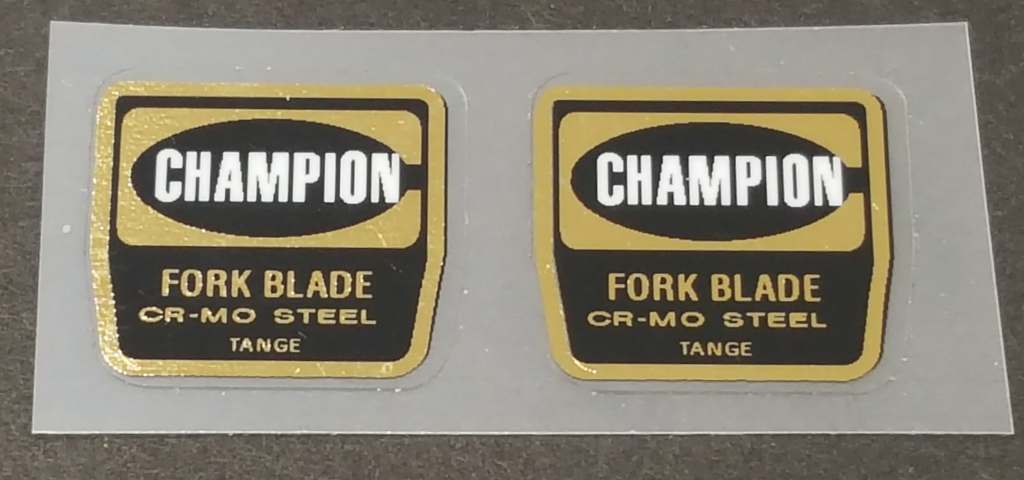 Tange Champion fork decals - H Lloyd Cycles