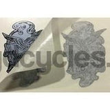 ALCYON head/seat transfer with flying kingfisher black over silver.