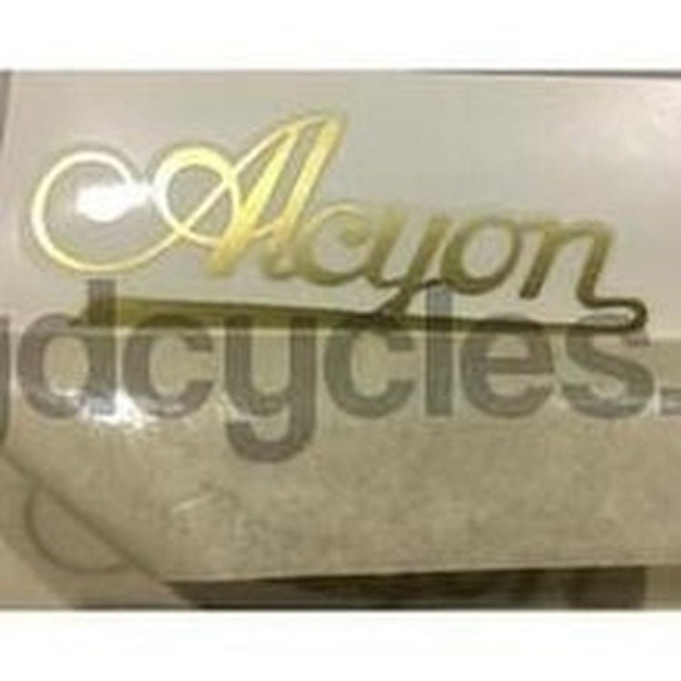 ALCYON script downtube in gold - H Lloyd Cycles