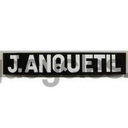 ANQUETIL white blocks on black background oblong for D/T - H Lloyd Cycles