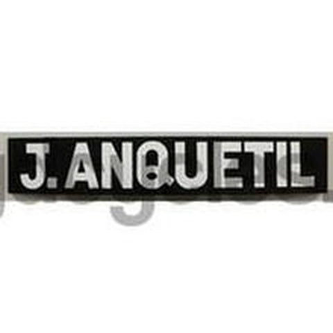 ANQUETIL white blocks on black background oblong for D/T