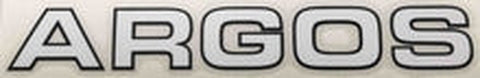 ARGOS downtube decal in white with black edge