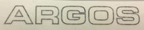 ARGOS top tube or seat stay decal, white with black edge.